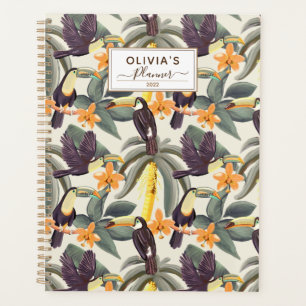 Personalised Tropical Toucan Pattern 2022 Planner