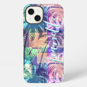 Personalised Tropical Vintage Palm Trees iPhone 13 Case