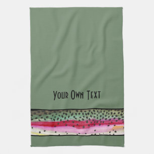 Personalised Trout Angling Fisherman's Tea Towel