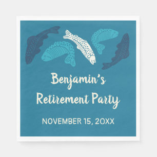 Personalised Trout Fishing Retirement Party Napkin