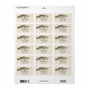 Personalised Trout Fishing Return Address Label