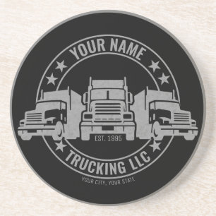 Personalised Trucker Big Rig Semi Truck Trucking  Coaster