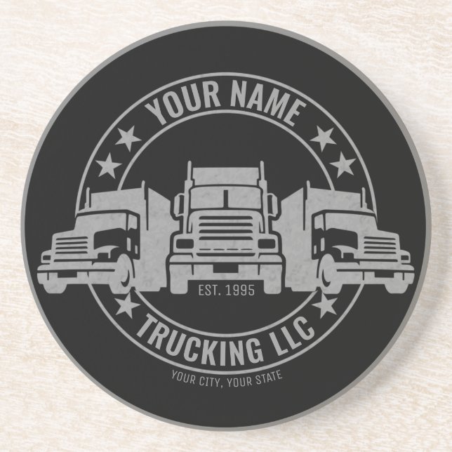 Personalised Trucker Big Rig Semi Truck Trucking  Coaster (Front)