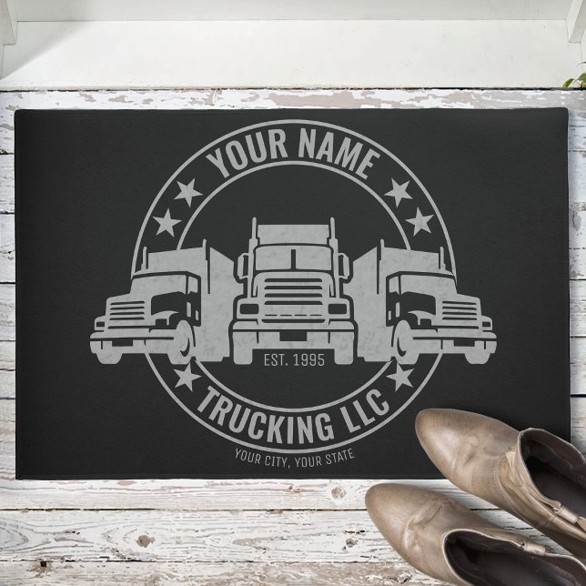 Personalised Trucker Big Rig Semi Truck Trucking  Doormat (Creator Uploaded)