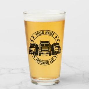 Personalised Trucker Big Rig Semi Truck Trucking  Glass