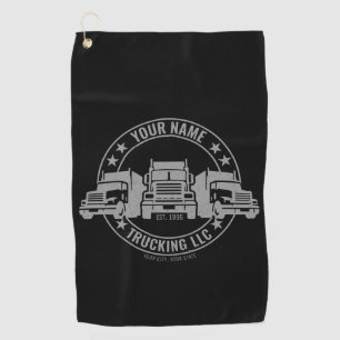 Personalised Trucker Big Rig Semi Truck Trucking  Golf Towel