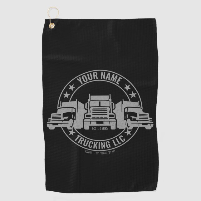 Personalised Trucker Big Rig Semi Truck Trucking  Golf Towel (Front)