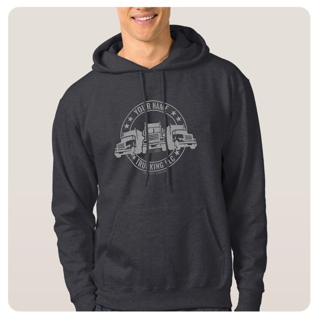 Personalised Trucker Big Rig Semi Truck Trucking Hoodie (Creator Uploaded)