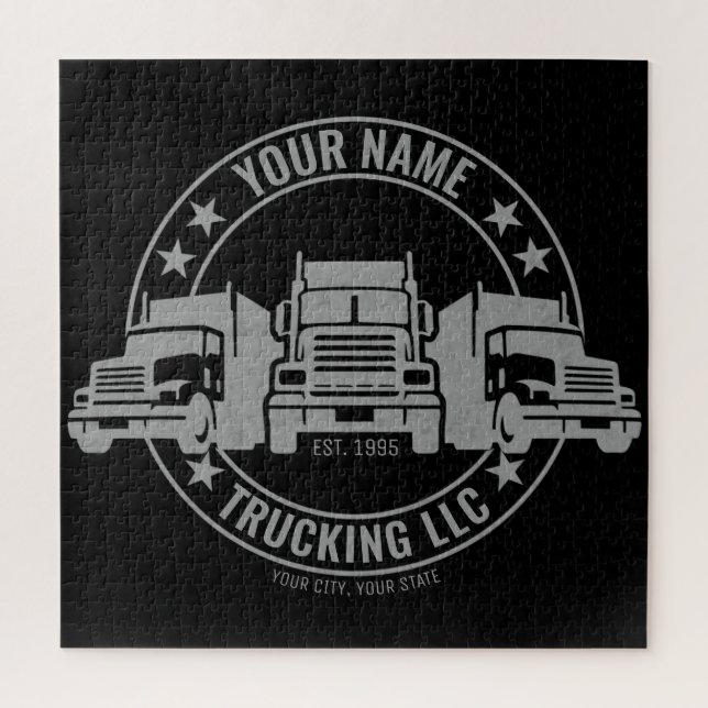 Personalised Trucker Big Rig Semi Truck Trucking Jigsaw Puzzle (Vertical)