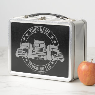Personalised Trucker Big Rig Semi Truck Trucking Metal Lunch Box