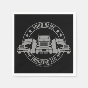 Personalised Trucker Big Rig Semi Truck Trucking  Napkin