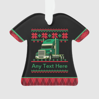 Personalised Trucker Semi Driver Ugly Christmas Ornament
