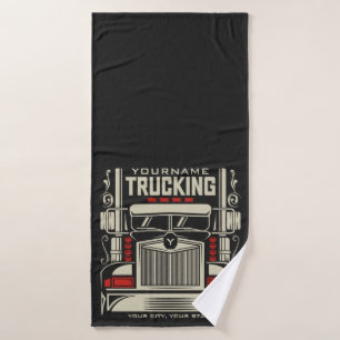 Personalised Trucking 18 Wheeler BIG RIG Trucker  Bath Towel Set