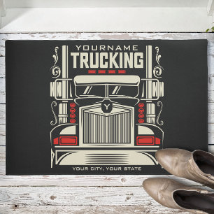 Personalised Trucking 18 Wheeler BIG RIG Trucker Doormat