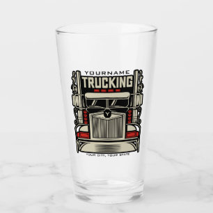 Personalised Trucking 18 Wheeler BIG RIG Trucker  Glass