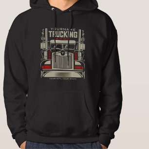 Personalised Trucking 18 Wheeler BIG RIG Trucker Hoodie