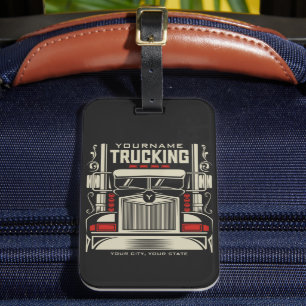 Personalised Trucking 18 Wheeler BIG RIG Trucker Luggage Tag