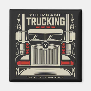 Personalised Trucking 18 Wheeler BIG RIG Trucker Magnet