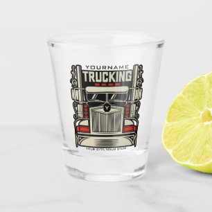 Personalised Trucking 18 Wheeler BIG RIG Trucker  Shot Glass