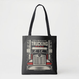Personalised Trucking 18 Wheeler BIG RIG Trucker Tote Bag