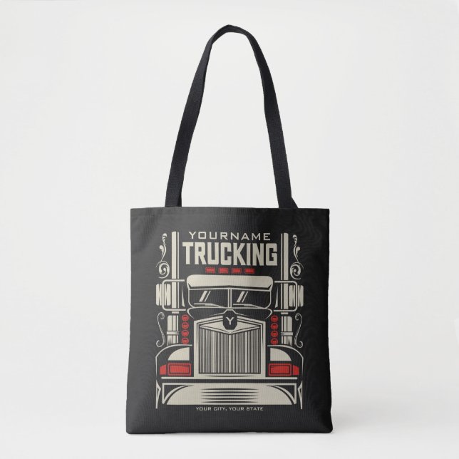 Personalised Trucking 18 Wheeler BIG RIG Trucker  Tote Bag (Front)