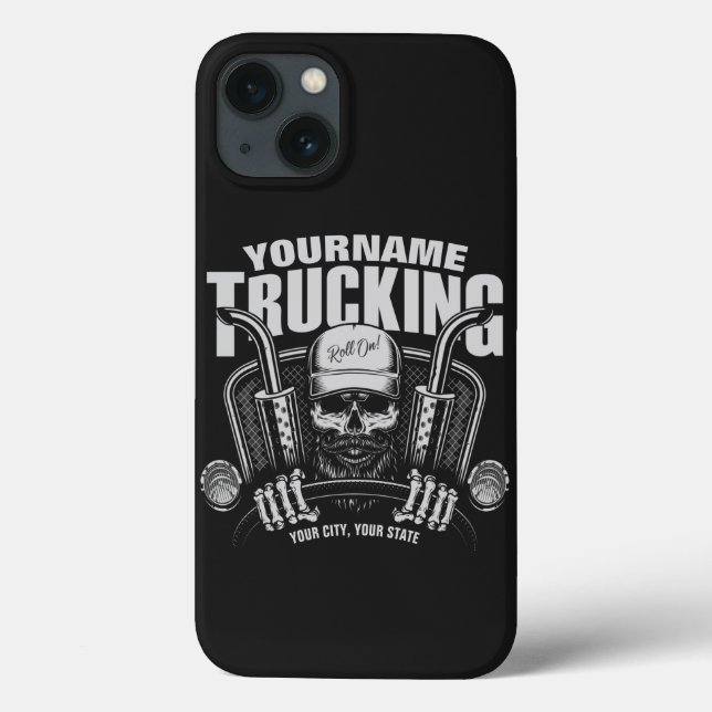 Personalised Trucking Skull Trucker Big Rig Truck  Case-Mate iPhone Case (Back)