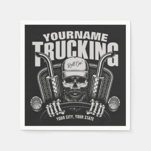 Personalised Trucking Skull Trucker Big Rig Truck  Napkin