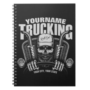 Personalised Trucking Skull Trucker Big Rig Truck  Notebook