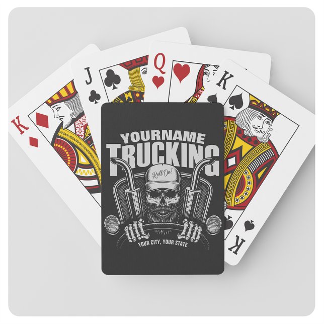 Personalised Trucking Skull Trucker Big Rig Truck Playing Cards (Creator Uploaded)