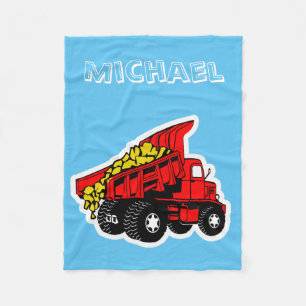 Personalised trucks   boys name fleece blanket