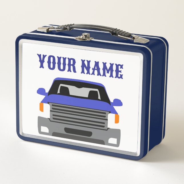 Personalised Trucks Metal Lunchbox (Front)