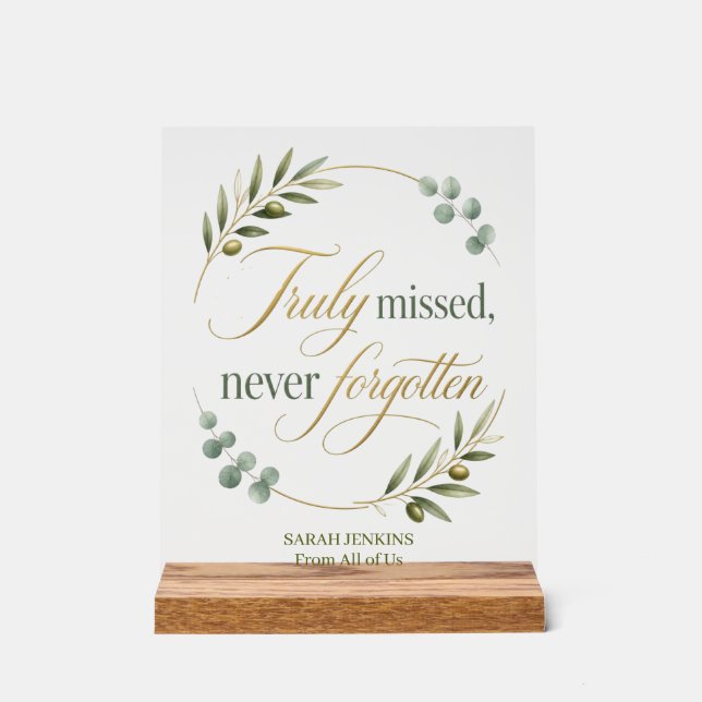 Personalised Truly Missed Boss Appreciation Acrylic Sign (Front)
