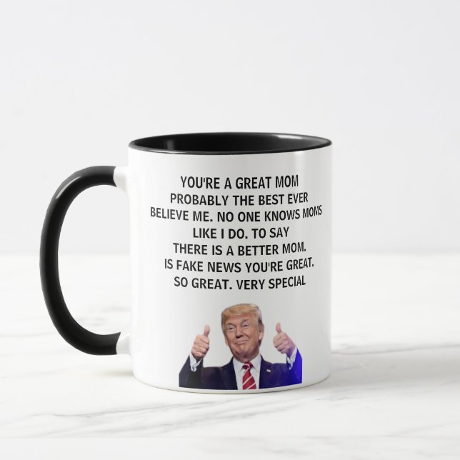 Personalised Trump Mug For Mum Dad Uncle Sister,  (Left)
