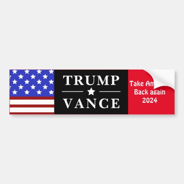 Personalised Trump Vance 2024  Bumper Sticker (Front)