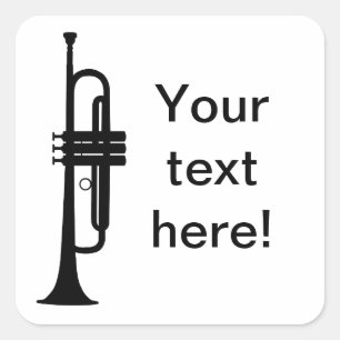 Personalised Trumpet Square Sticker
