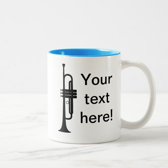 Personalised Trumpet Two-Tone Coffee Mug (Right)
