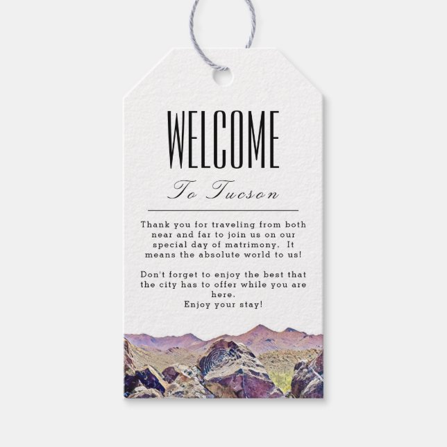 Personalised Tucson Welcome Gift Tag (Front)