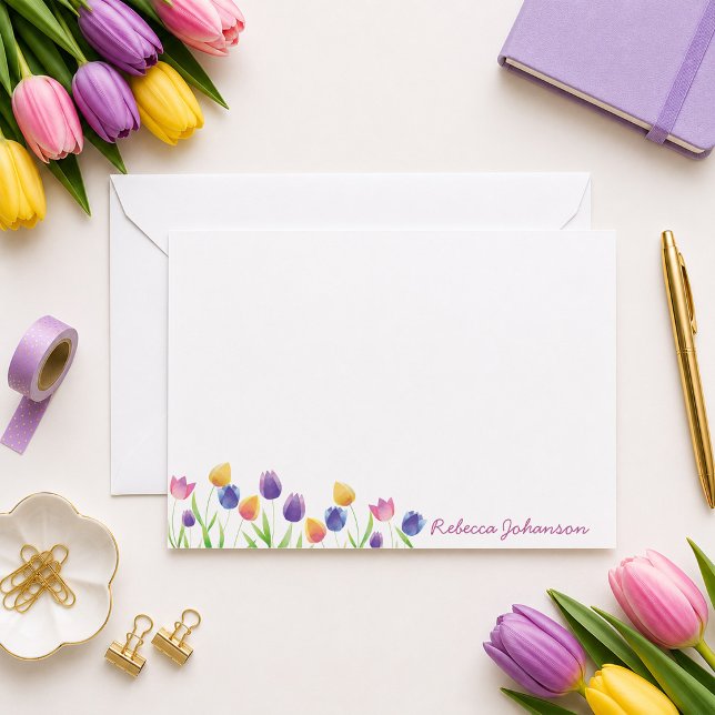 Personalised Tulip Note Card (Creator Uploaded)