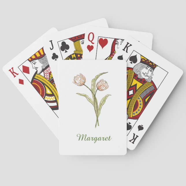 Personalised Tulip   Playing Cards (Back)