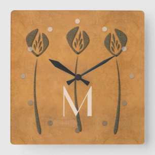 Personalised Tulips Square Wall Clock