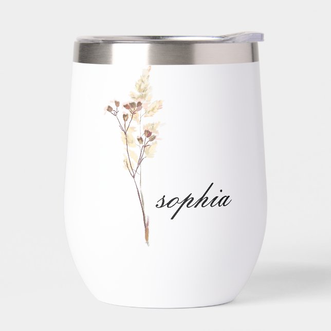 Personalised Tumbler,Custom Birth Flowers Tumbler  (Left)