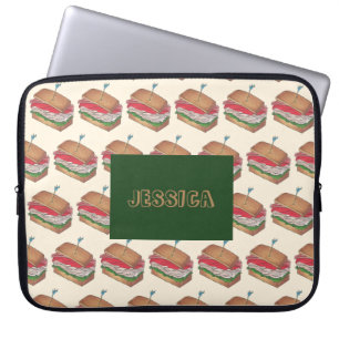 Personalised Turkey Club Sandwich Foodie Food Gift Laptop Sleeve