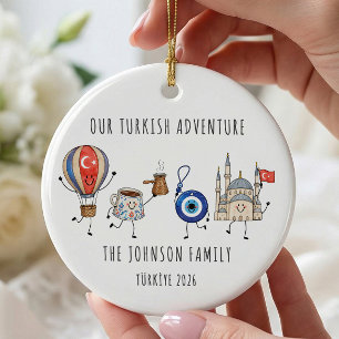 Personalised Türkiye Family Trip Ornament