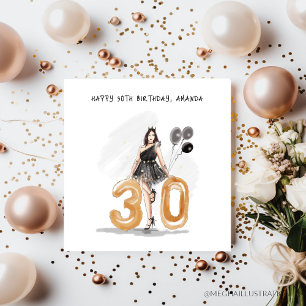 personalised, turning 30, happy 30th birthday card
