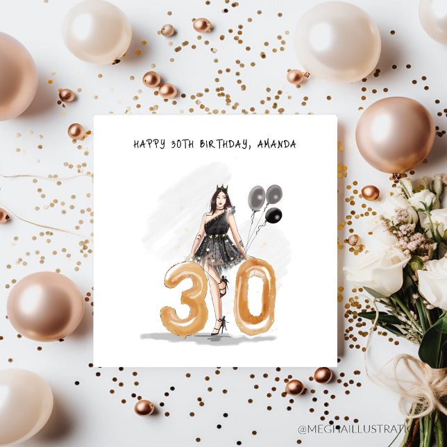 personalised, turning 30, happy 30th birthday card (Creator Uploaded)