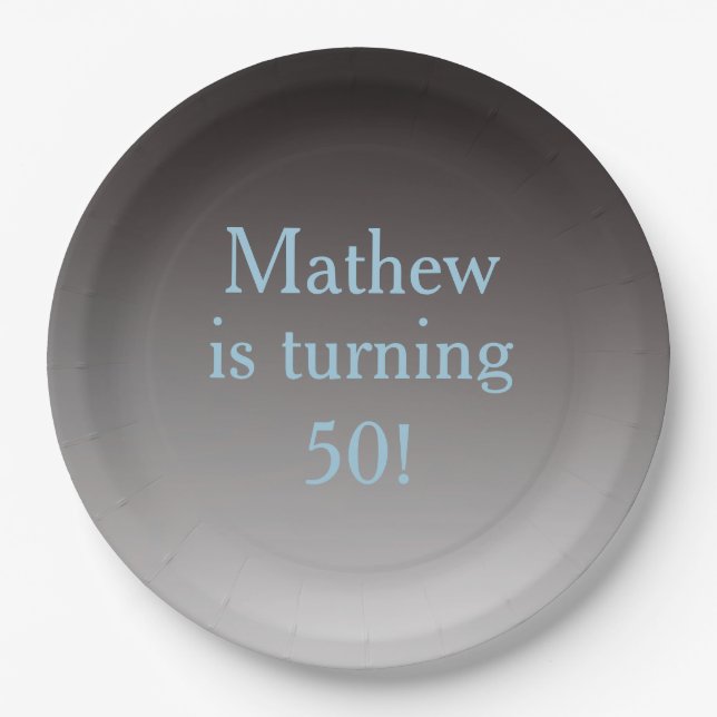 Personalised "Turning 50" 50th Birthday Paper Plate (Front)