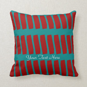 Personalised Turquoise and Brick 16" Square Pillow