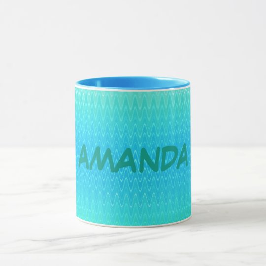 Personalised Turquoise Blue Green Abstract Pattern Mug