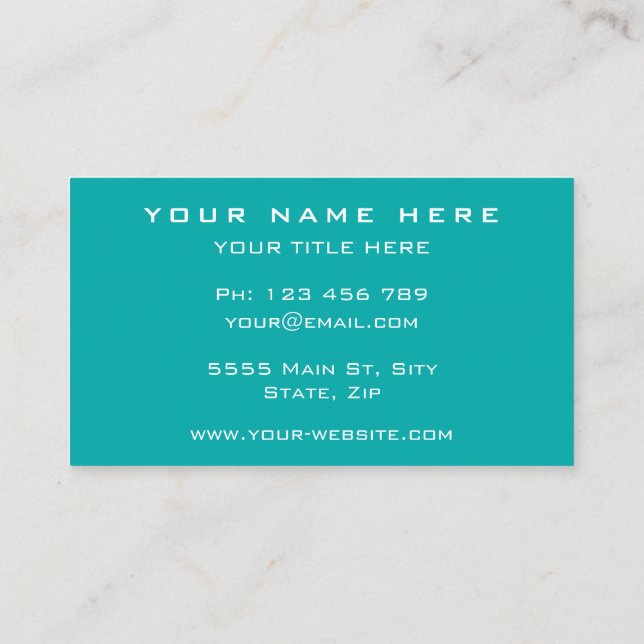 Personalised Turquoise Business Card with Logo (Back)