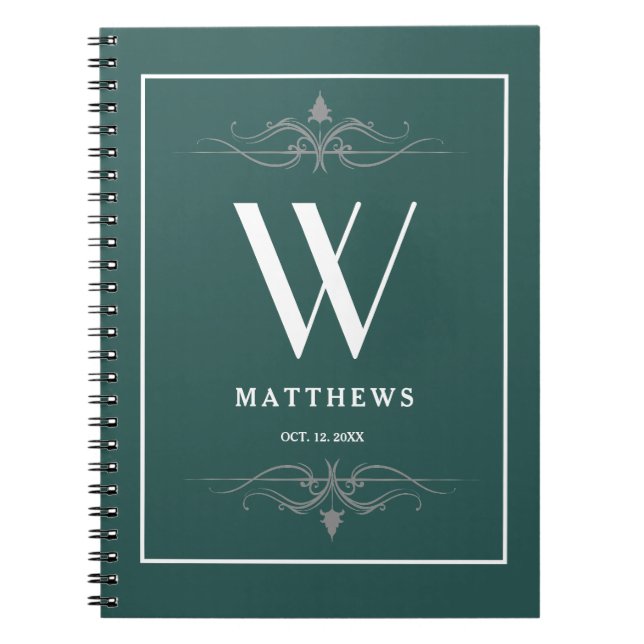 Personalised turquoise Classic  Notebook (Front)